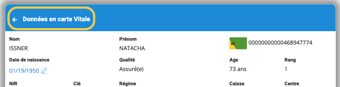 Retour sur la fiche du patient