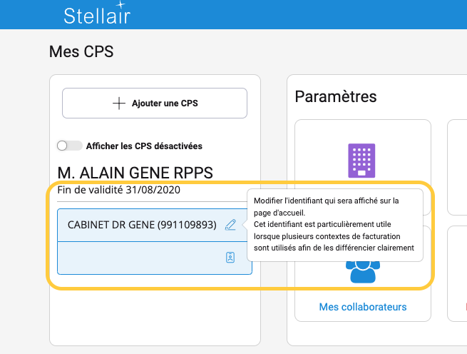 Situation de facturation Mes CPS