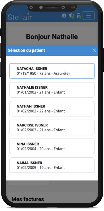 smartphone stellair sélection patient